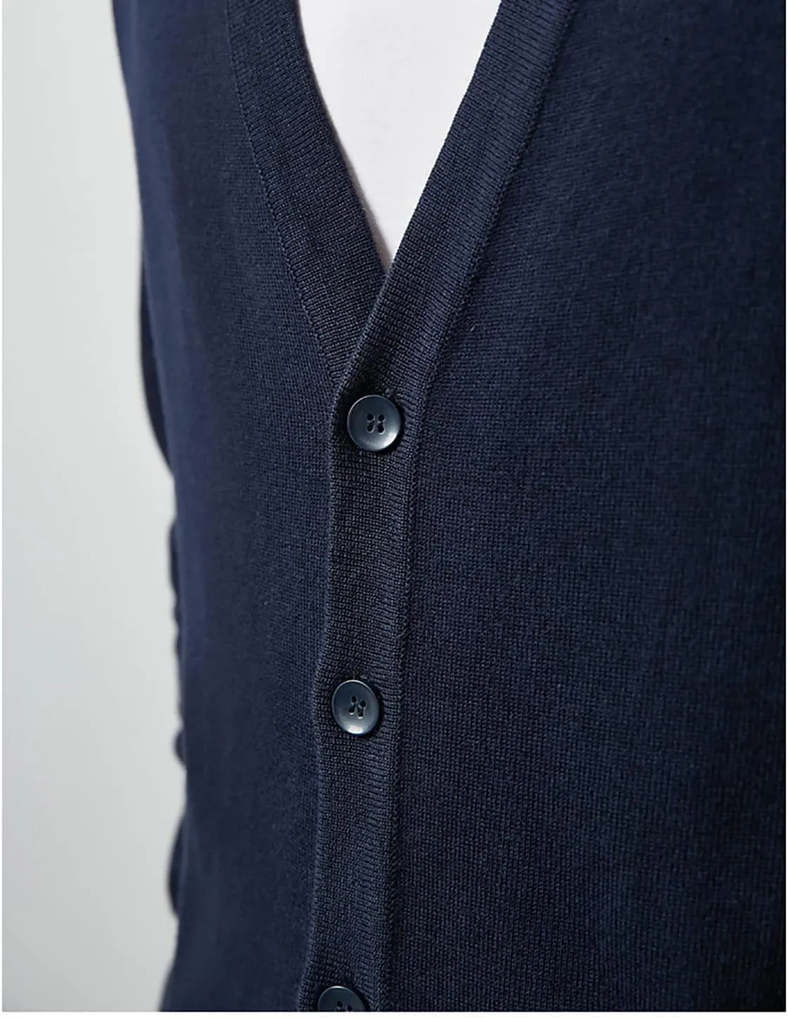 utcoco Men's Cotton Long Sleeve Knit Cardigan Open Front Button Down Cardigan Sweaters for Men