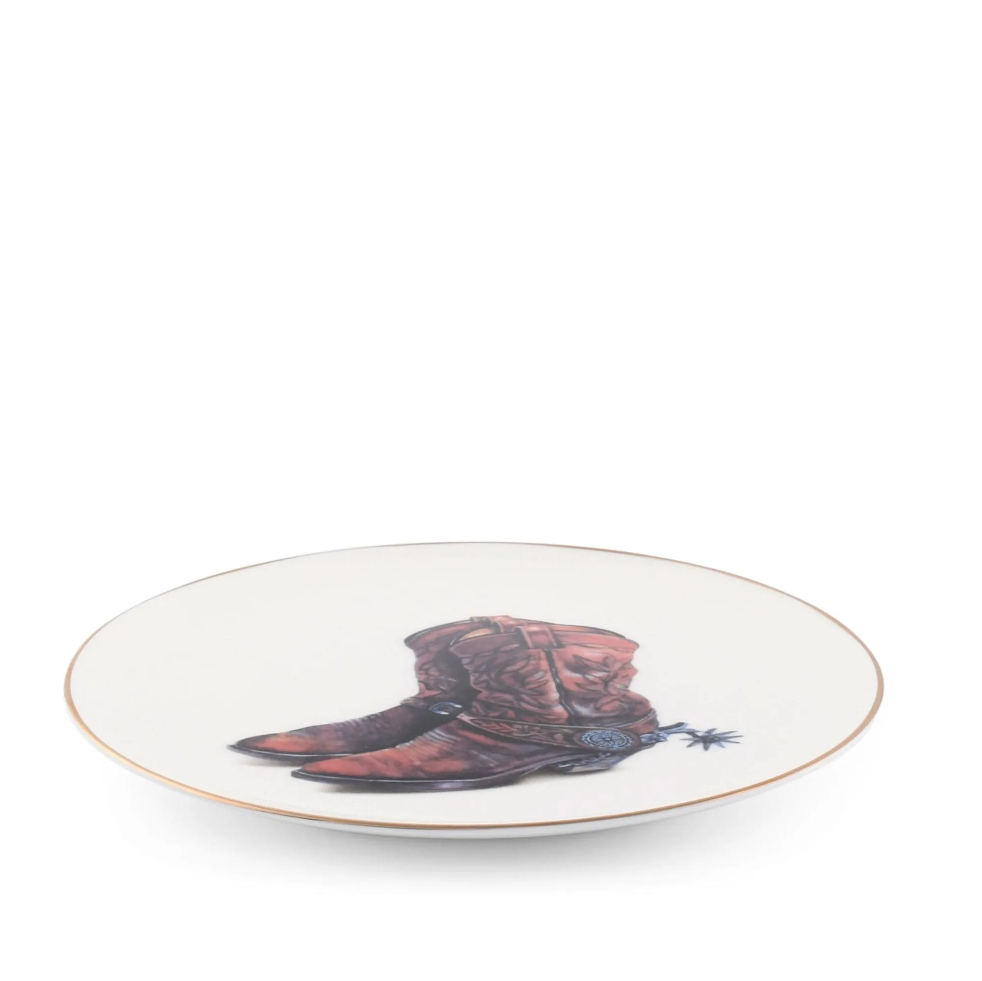 Vagabond House Amarillo Western Boot Pattern Bone China Round Salad Plate