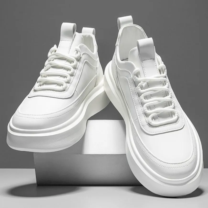 Vera | Sporty Casual White Lace-Up Sneakers