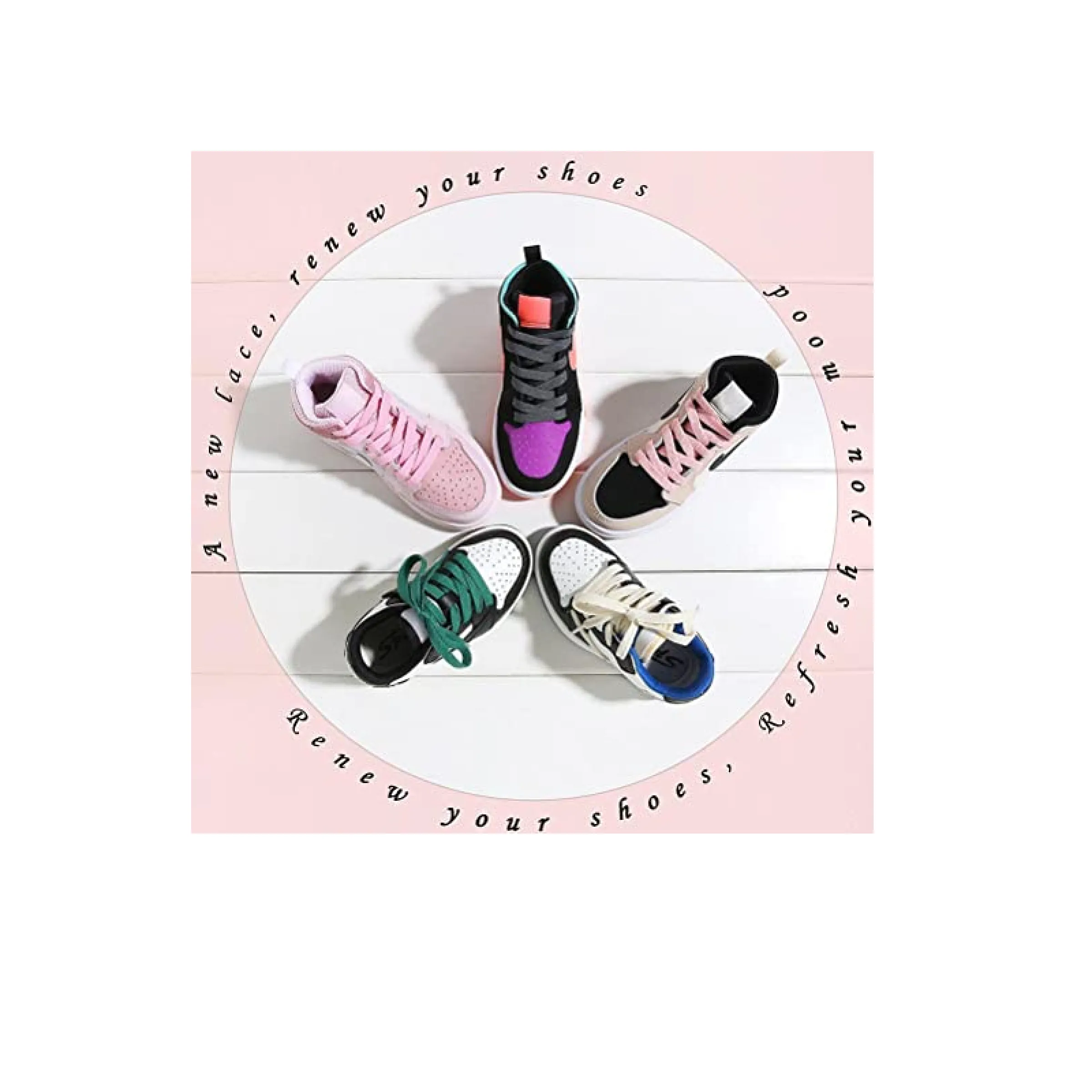 VSUDO Flat Shoe Laces for Sneakers Shoelaces for Sneakers Athletic Shoelaces