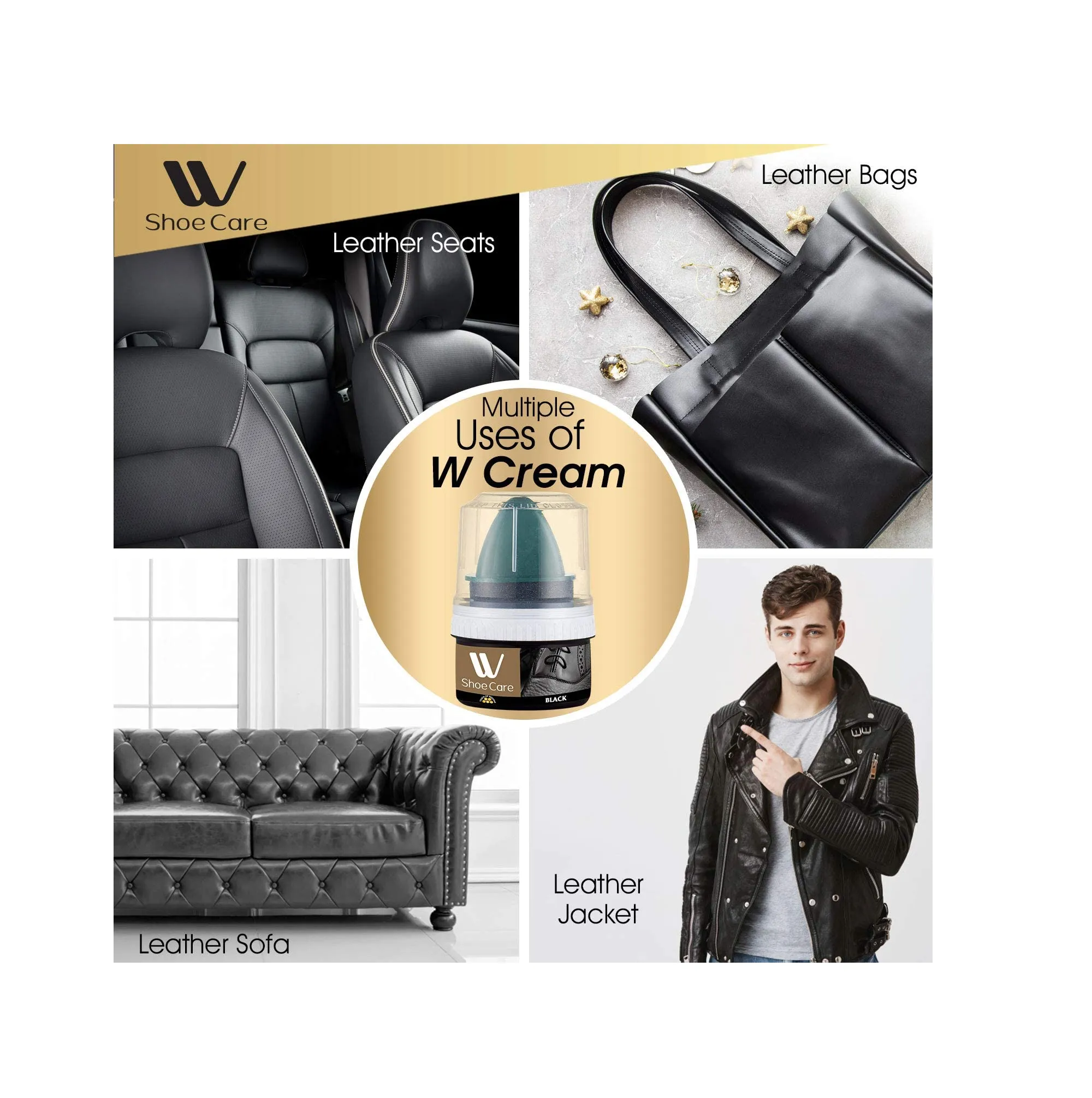WBM Black & Brown Kit Shoe Cream Polish with Cleaning Scrubber