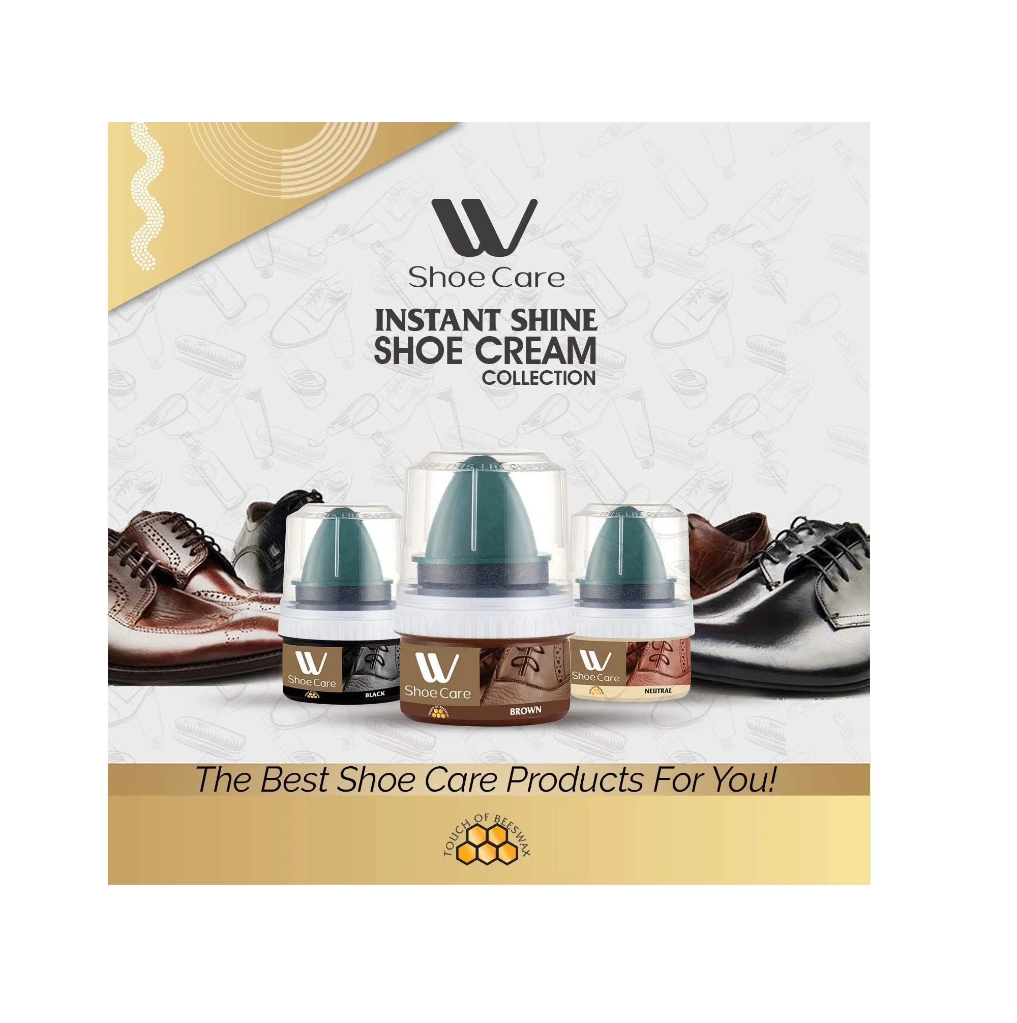 WBM Black & Brown Kit Shoe Cream Polish with Cleaning Scrubber