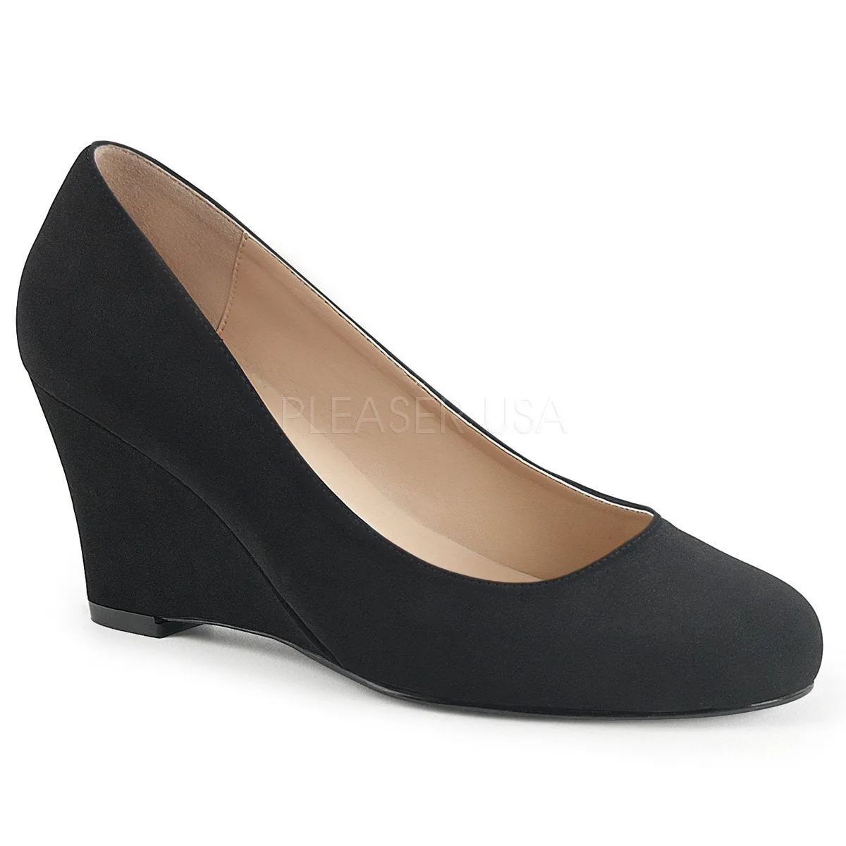 Wedge Black Classic Pump Shoes with 3-inch Heel KIMBERLY-08