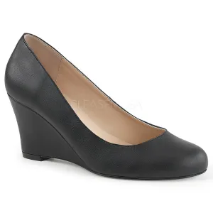 Wedge Black Classic Pump Shoes with 3-inch Heel KIMBERLY-08