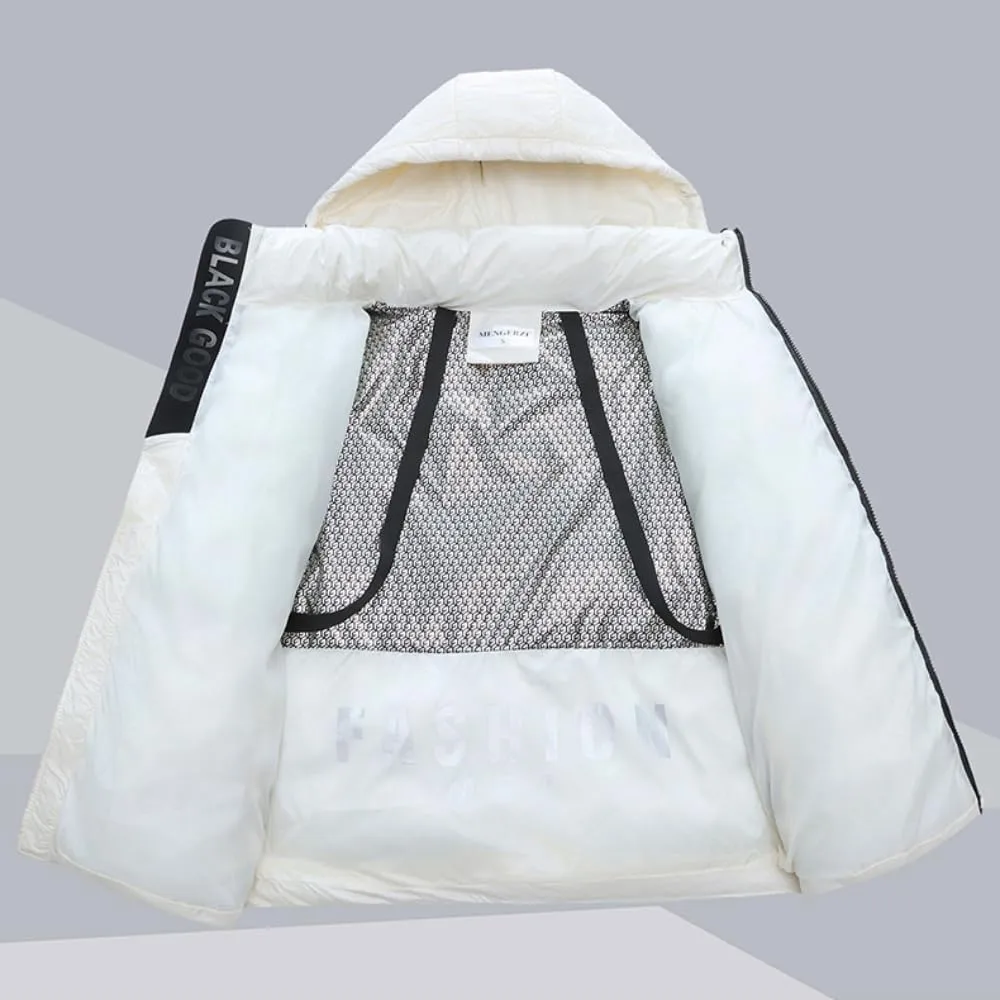 Women Cute Solid Casual Lapel Hooed Zip Down Jacket Pockets Quilted Parka Jacket Puffer Warm Thicken Coat