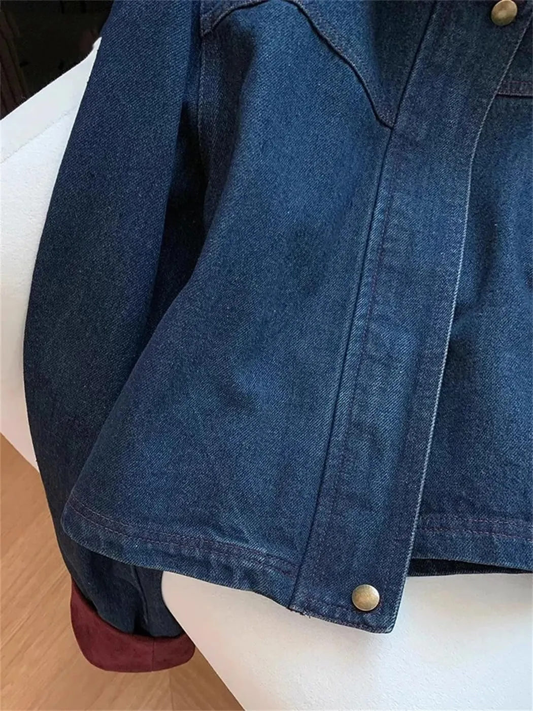 Women Denim Jackets Turn-Down Collar Button Zipper Casual Coat Autumn Long Sleeve Female Jean Jackets