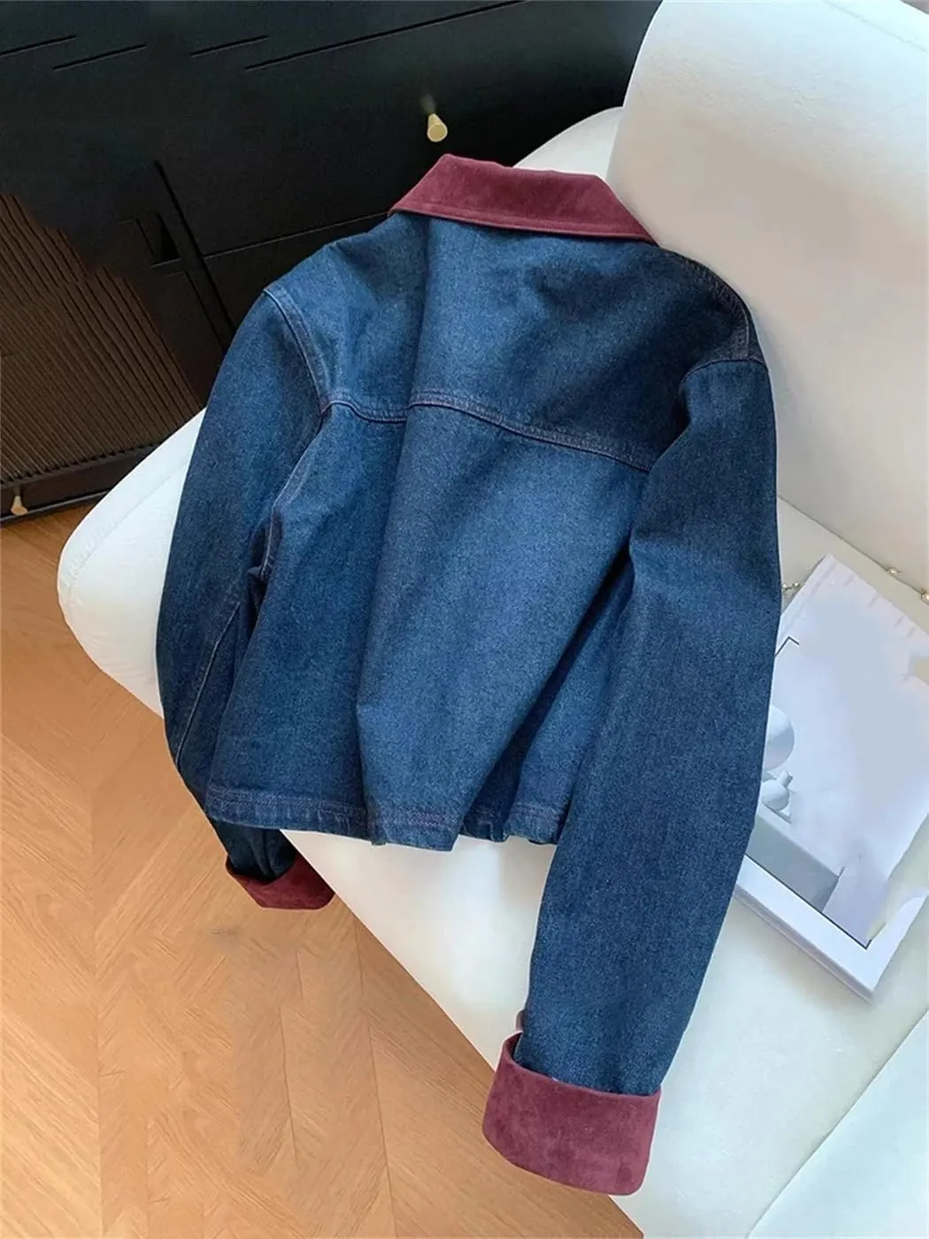 Women Denim Jackets Turn-Down Collar Button Zipper Casual Coat Autumn Long Sleeve Female Jean Jackets