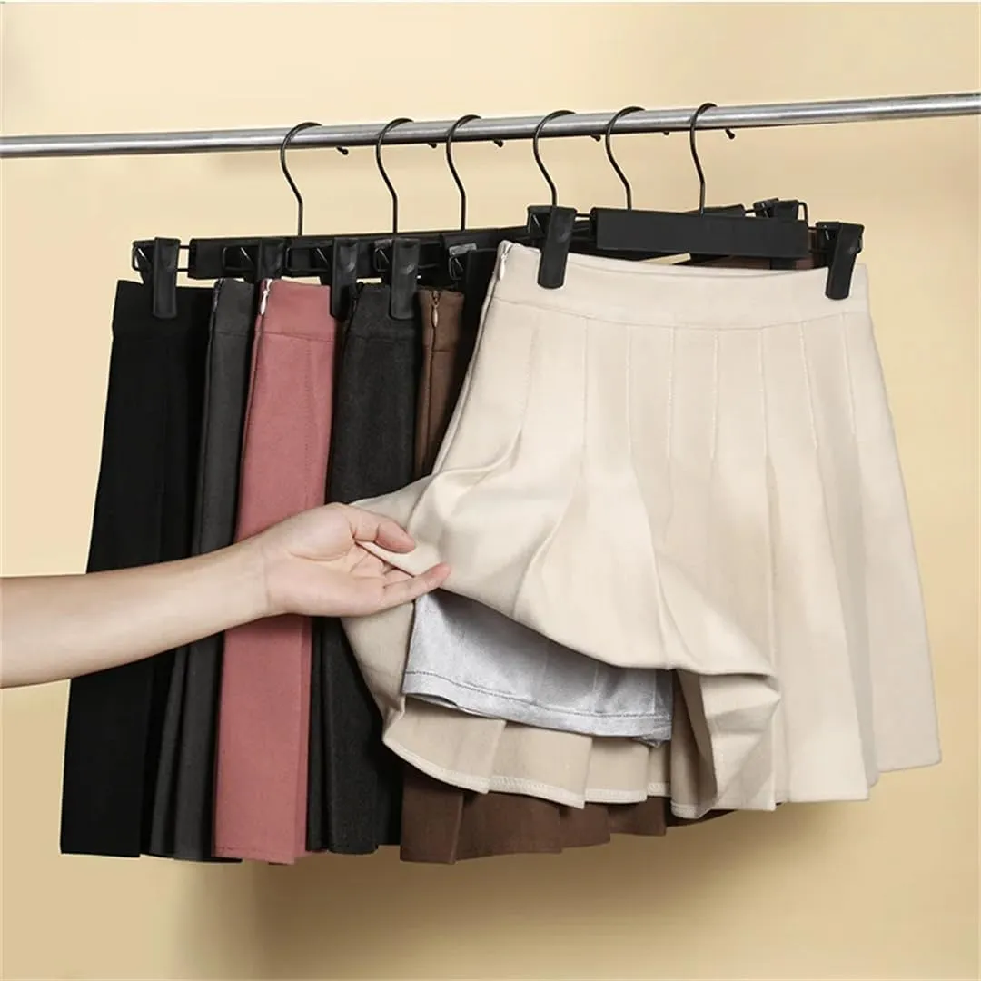 Women Fashion School Uniform Mini Pleated Skirts Stretch High Waist A-Line Skater Skirt