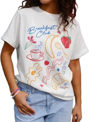 Women Graphic Oversized Tee Y2k Fruit Print Short Sleeve White Top Crewneck Cute Aesthetic Tee Shirts Summer