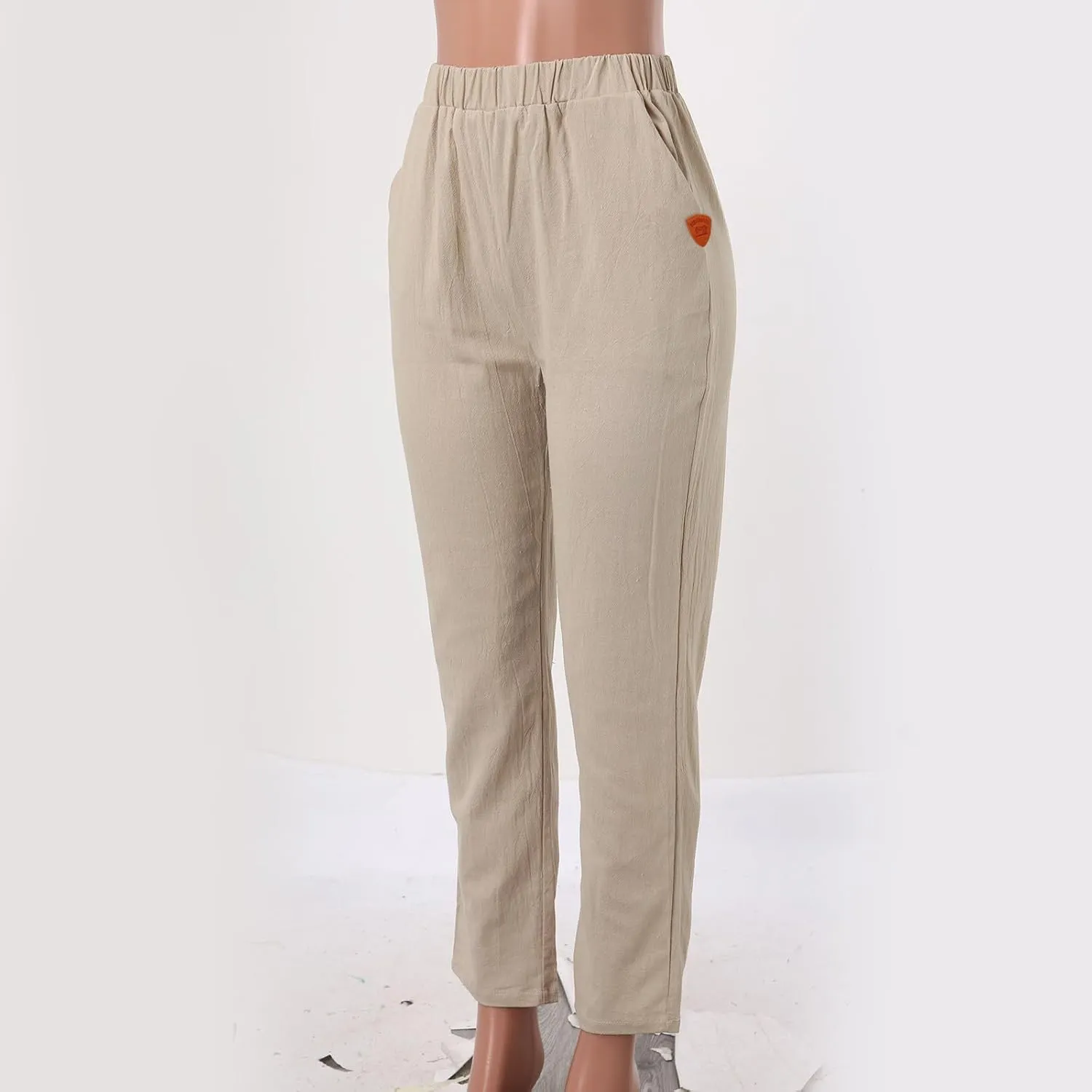 Women High Waisted Wide Leg Pants Fashion Drawstring Elastic Trousers Comfy Straight Leg Long Pants with Pockets