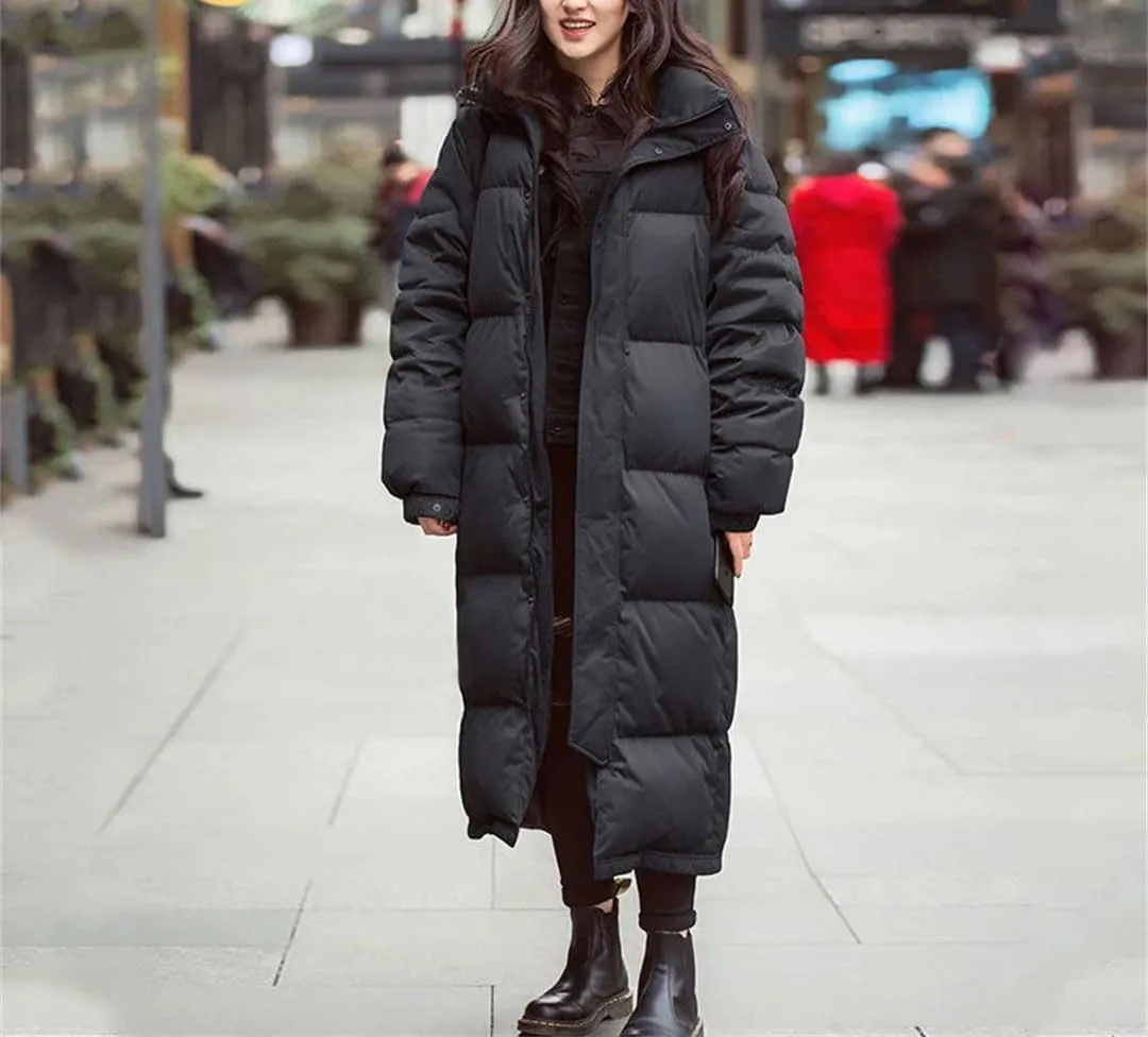 Women Hooded Coat Warm Thick Long Puffer Winter Ladies Down Jackets Parka