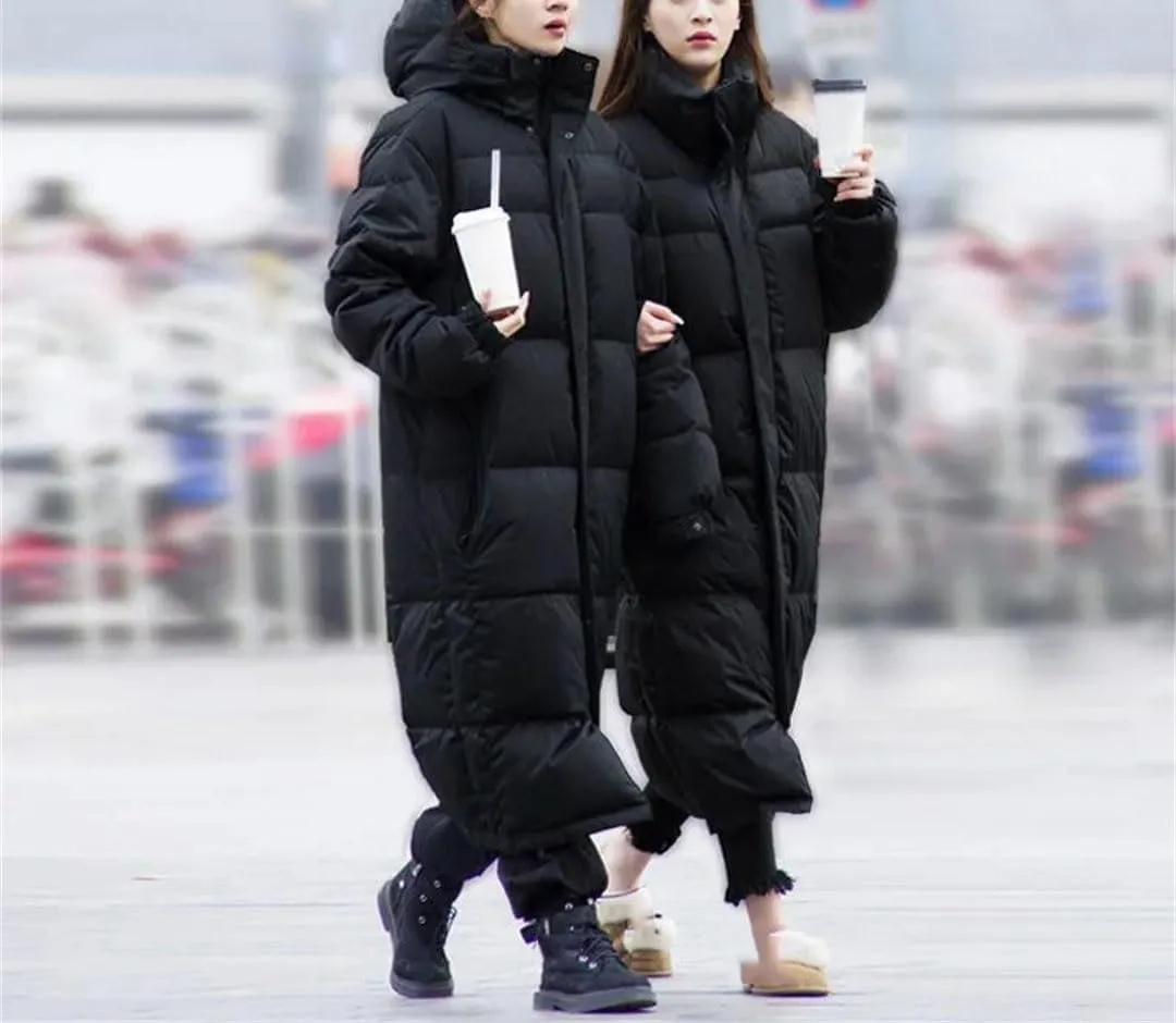 Women Hooded Coat Warm Thick Long Puffer Winter Ladies Down Jackets Parka