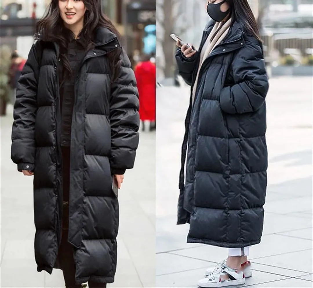 Women Hooded Coat Warm Thick Long Puffer Winter Ladies Down Jackets Parka