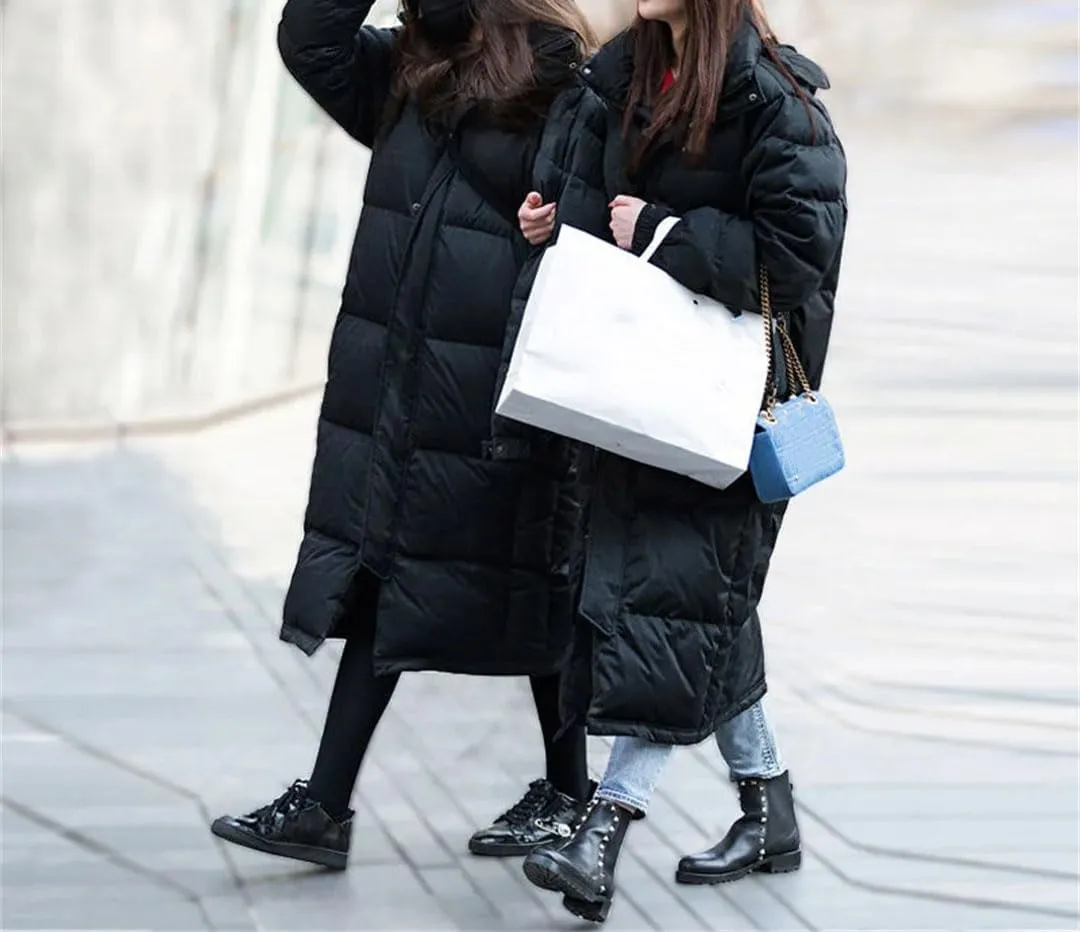 Women Hooded Coat Warm Thick Long Puffer Winter Ladies Down Jackets Parka