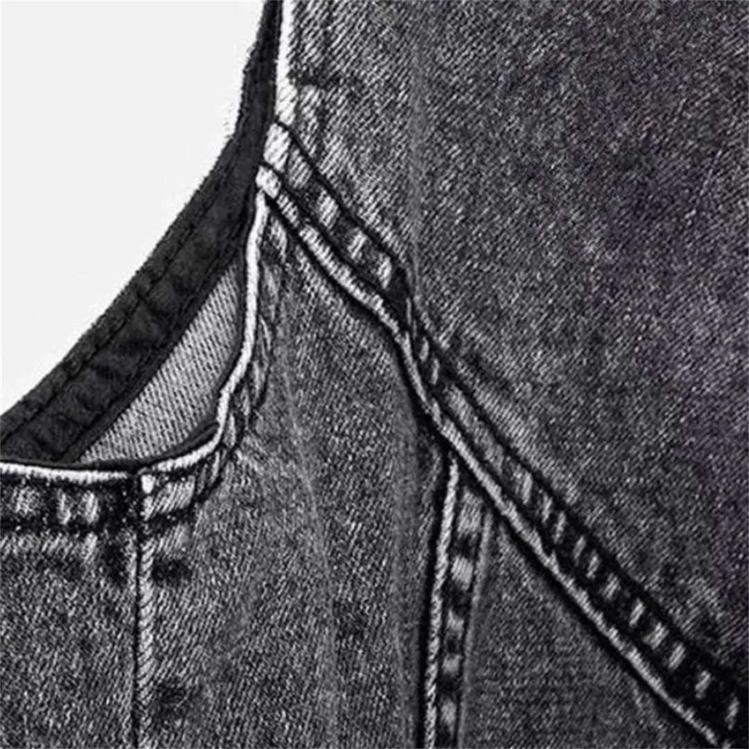Women Jean Cowboy Waistcoat Hole Denim Vest Sleeveless Tops Short Jacket Ripped Vest