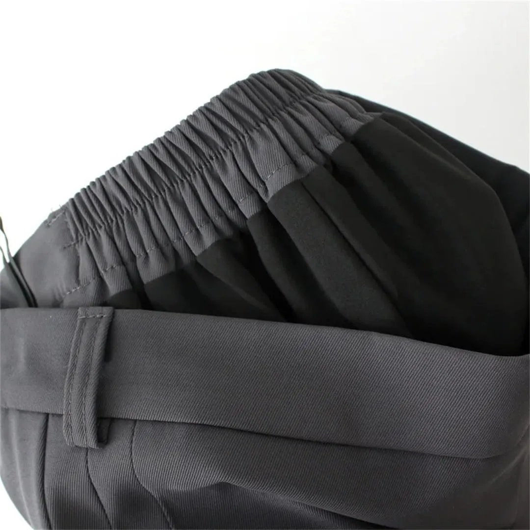 Women Pleated Skater Skirt Oversized Elastic Waist Casual Solid Color Mini Skirts