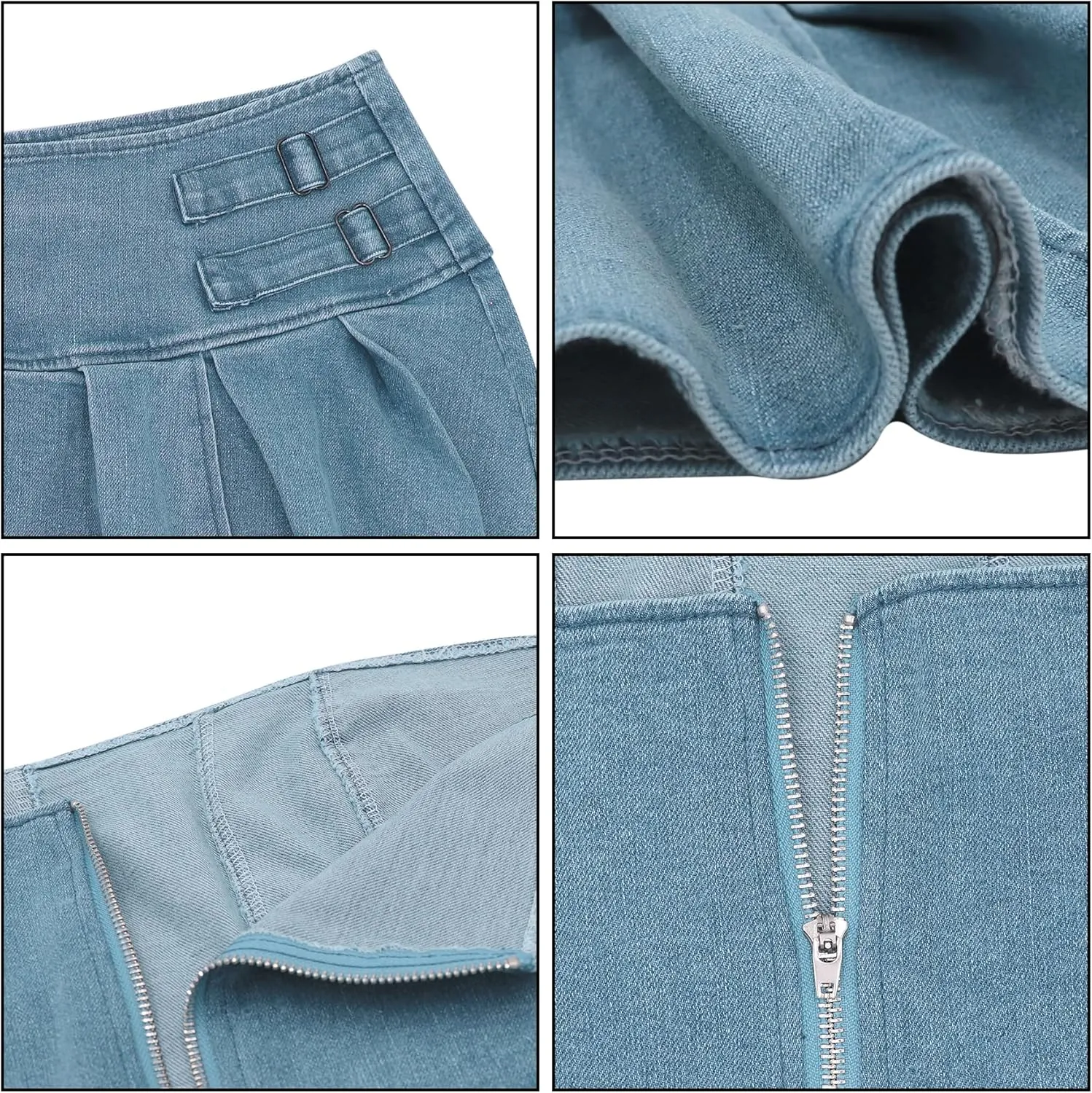 Womens 2 Piece Outfits Sexy Bandeau Tube Tops Jeans Denim Sets Y2k A Line Pleated Mini Skirt Set