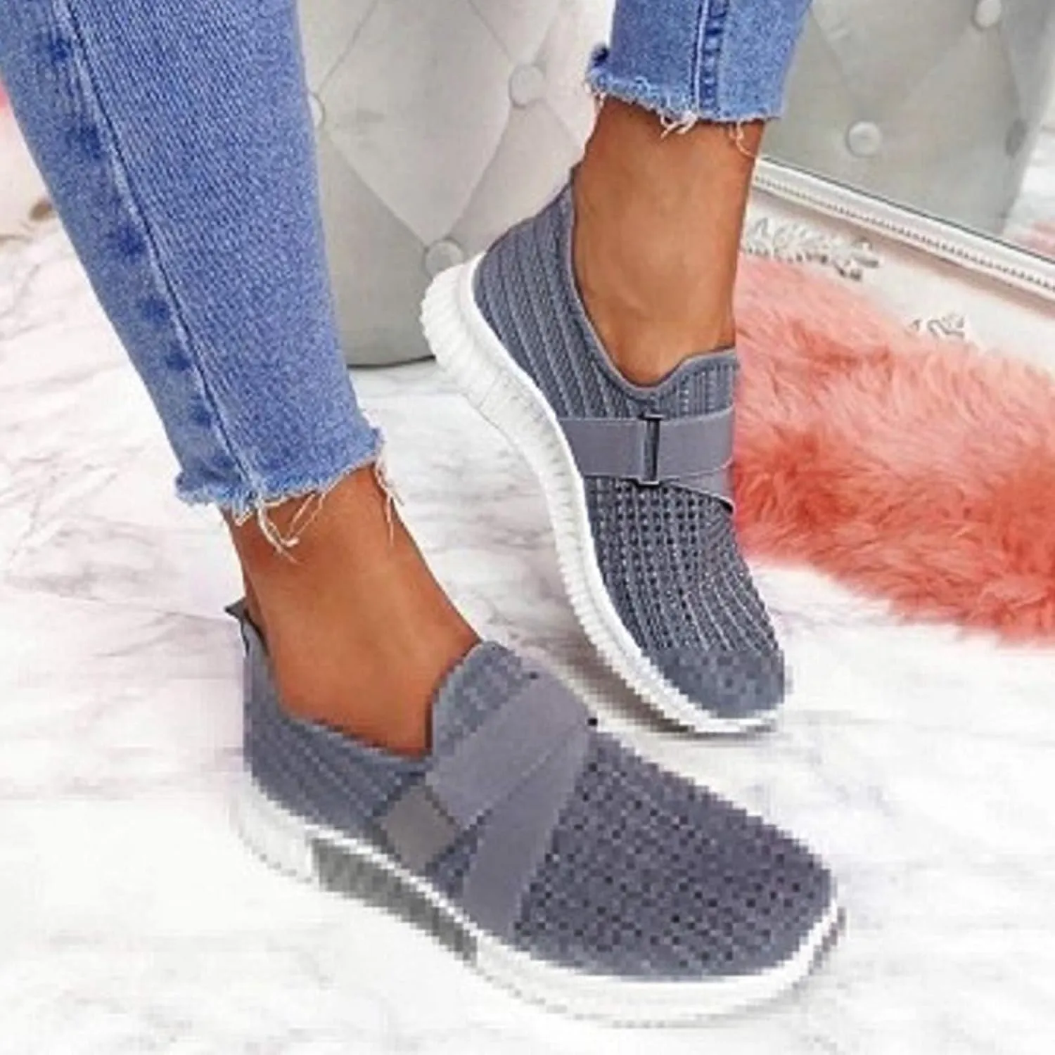 Womens Canvas Slip On Loafers Casual Walking Shoes Lightweight Comfortable Sneakers Non Slip Flat Flats