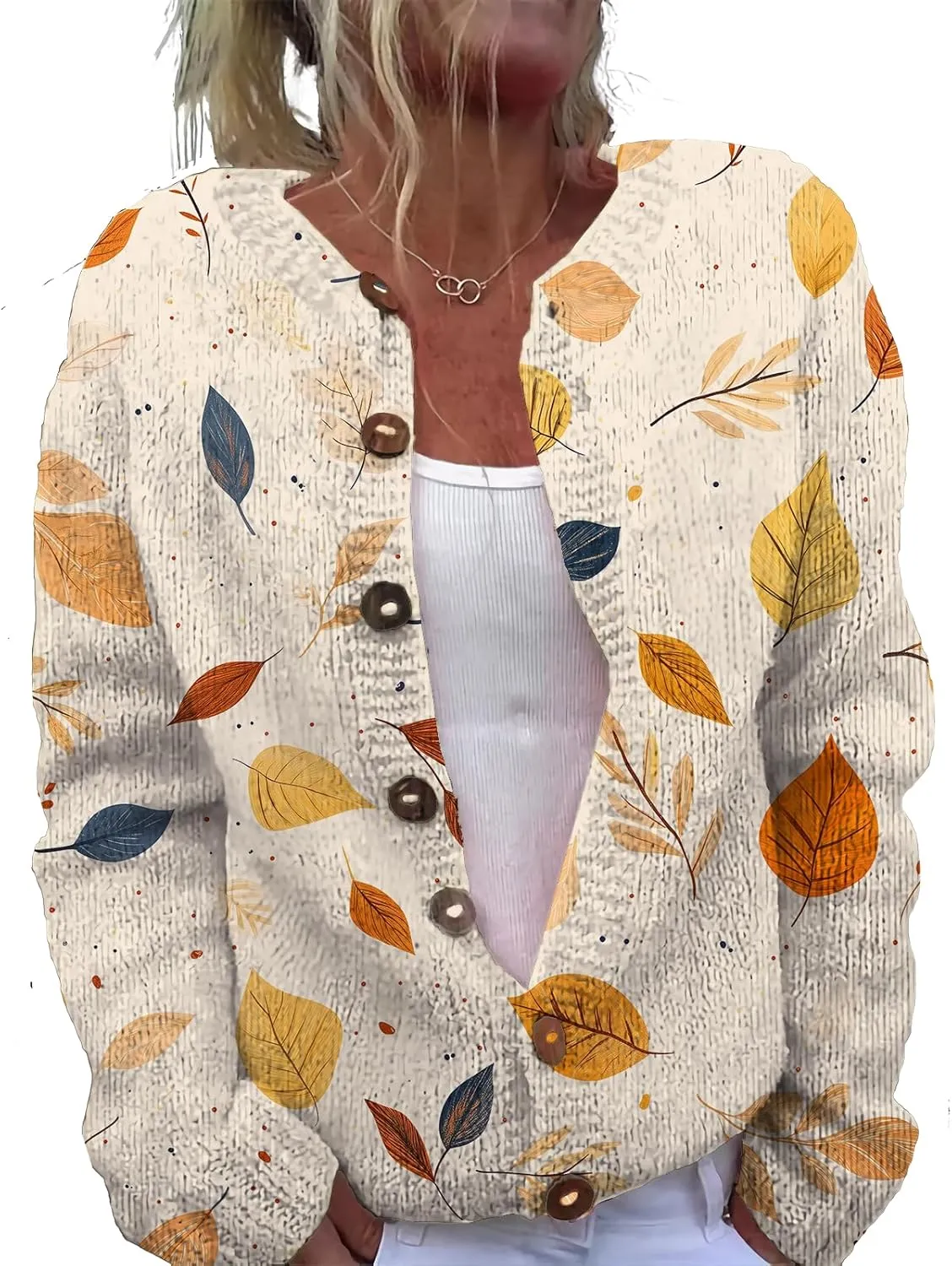 Womens Cardigan Sweater Chunky Plus Size Botton Lightweight Casual Long Sleeve Sweater Winter Fall Tops