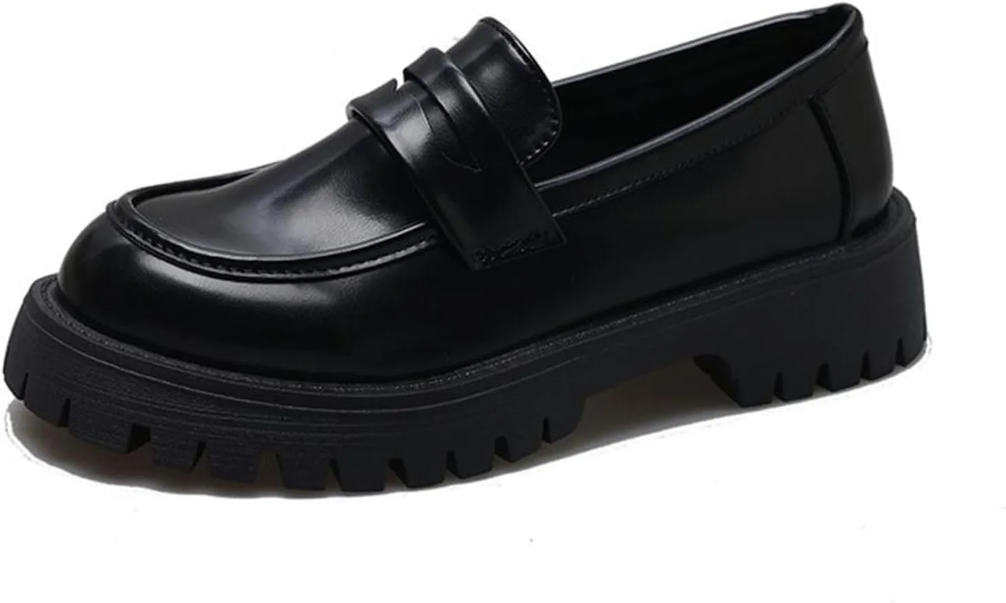 Womens Casual Chunky Loafers Dressy Work Shoe Platform Slip On Shoe Dress Business Shoes Comfortable Office Shoes