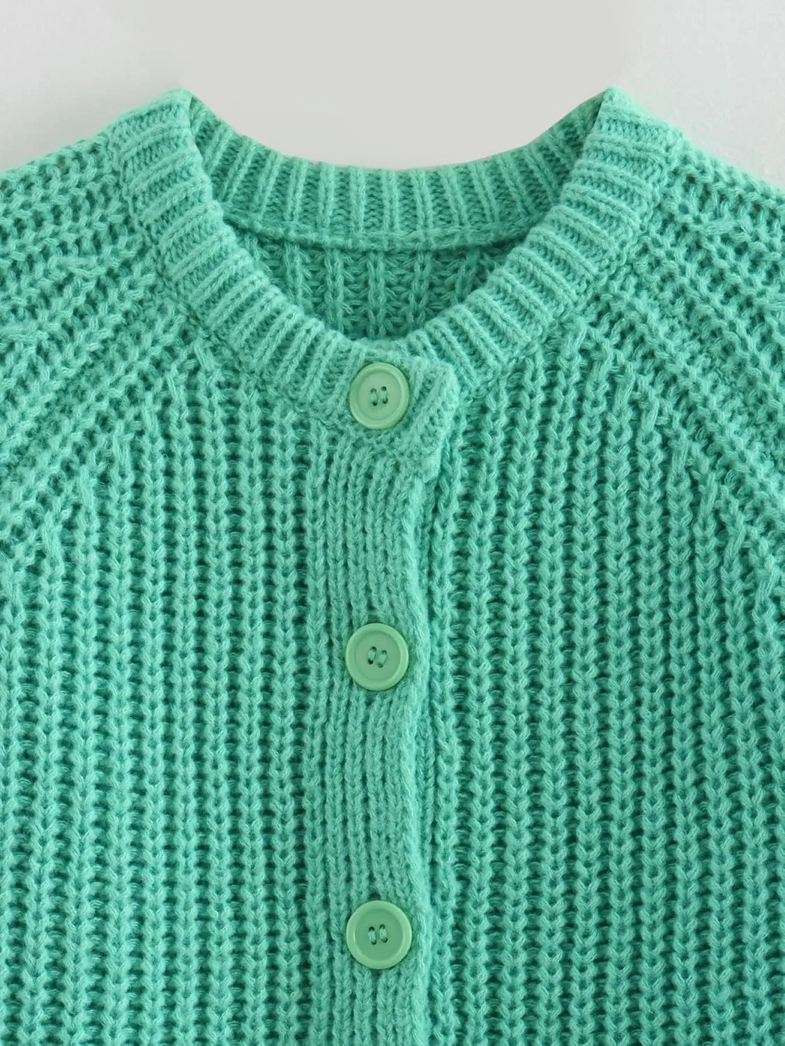 Women's Casual Long Sleeve Chunky Knit Open Front Crewneck Sweater Button Down Cardigan Outerwear Coats