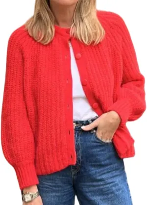 Women's Casual Open Front Cardigan Fall Winter Long Sleeve Button Down Sweater Chunky Knit Outwear Coat