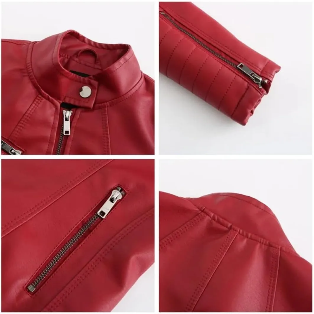 Women's Coats Moto Biker Ladies Fashion PU Leather Tops Spring Autumn Winter Jackets