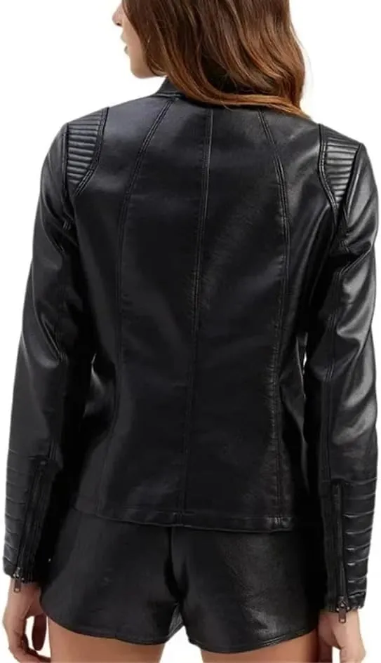 Women's Coats Moto Biker Ladies Fashion PU Leather Tops Spring Autumn Winter Jackets