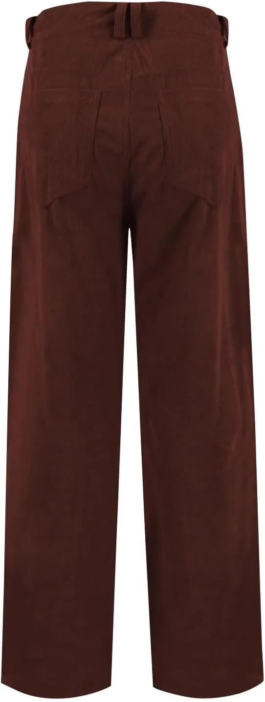Womens Corduroy Pants Loose Mid Rise Pant Spring Fall Casual Straight Comfy Trousers with Pockets