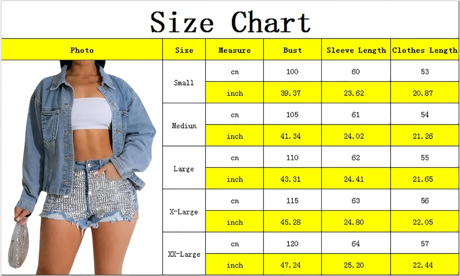 Women's Cropped Denim Jackets Distressed Long Sleeve Basic Button Down Jean Jacket