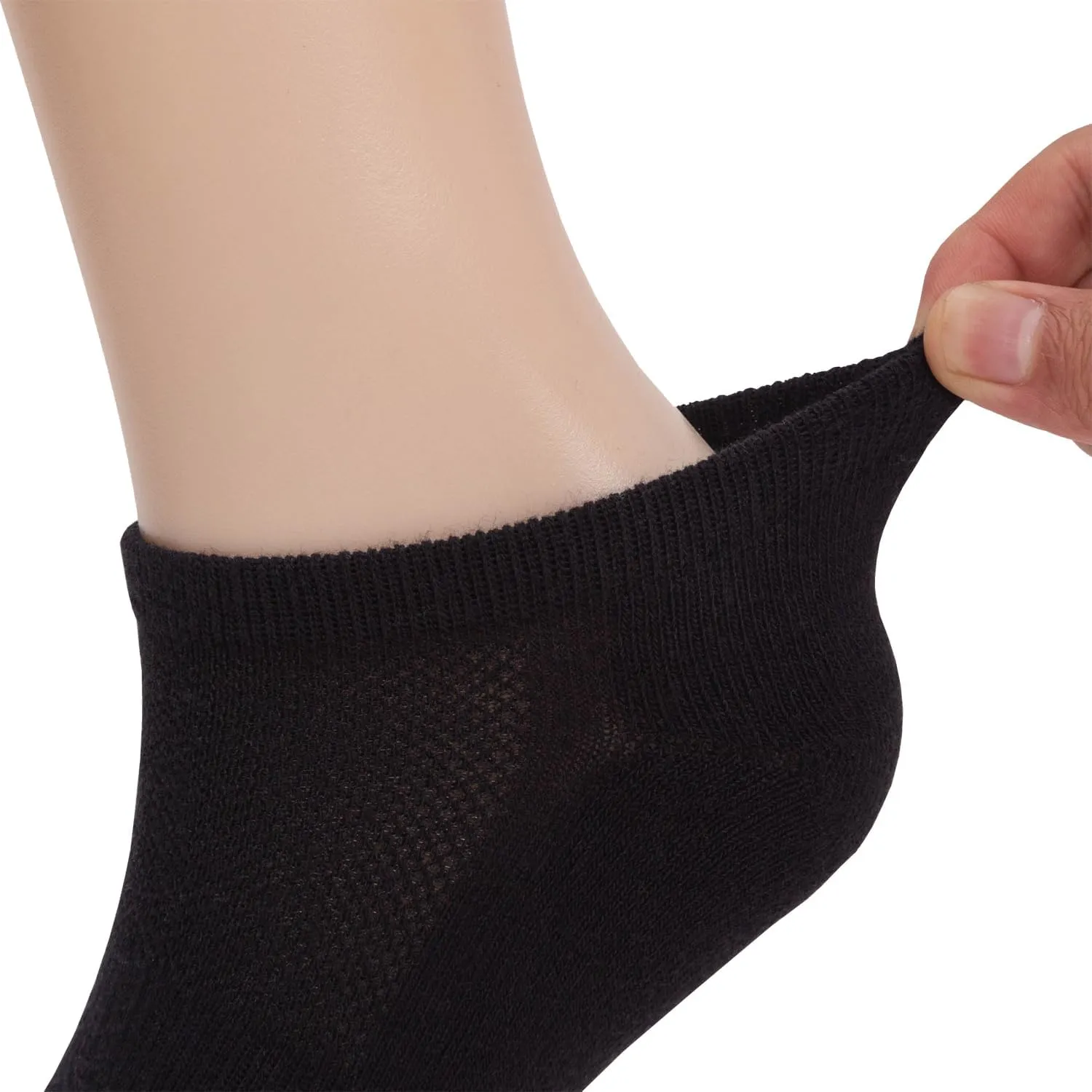 Women's Cushioned No Show Socks - Athletic Cotton Short Socks with Arch Support and Mesh Ankle - 6 Pairs