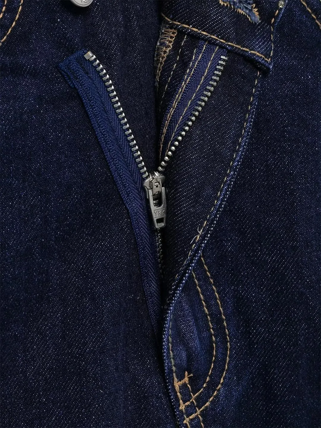 Women's Denim Skirt Casual Button Elastic Mini Straight Zipper Placket Mid-Waist Pencil Skirt