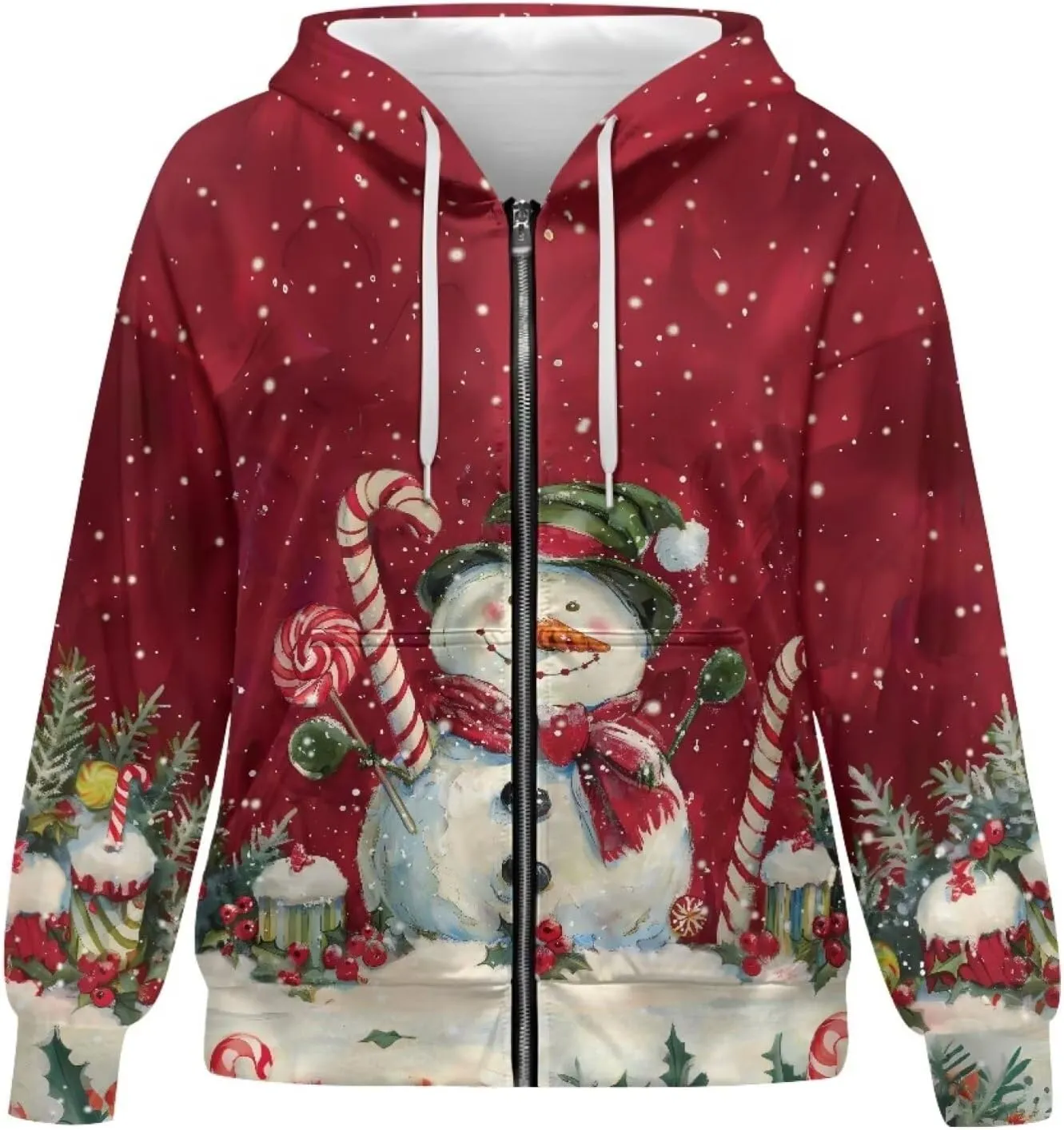 Womens Full Zip Hoodie Soft Jacket Long Sleeve Top Oversized Sweatshirt Sportwear Fall Casual Coat Y2K Clothes
