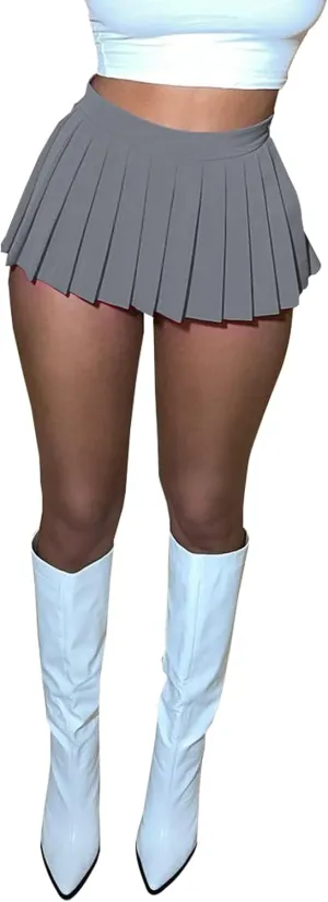 Women's High Waisted Mini Pleated Skirts Tennis Skater Golf Skorts Athletic Skirts A-line Skirt for Party Club