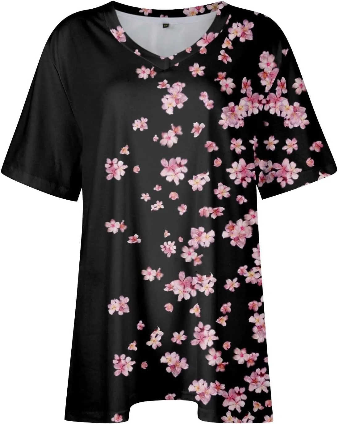 Womens Plus Size Tops Summer Short Sleeve Tunic Shirts Dressy Casual Loose V-Neck Cute Print Blouses