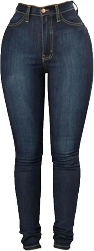 Women's Sexy Stretch Pants Skinny Slim Pencil Jeans High Waisted Jegging Trousers with Pockets Zipper