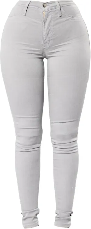 Women's Sexy Stretch Pants Skinny Slim Pencil Jeans High Waisted Jegging Trousers with Pockets Zipper
