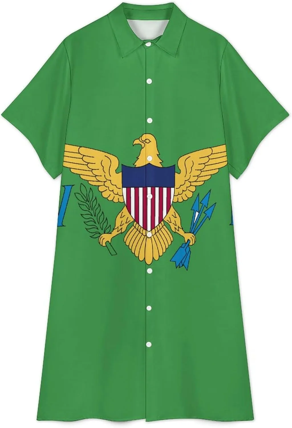 Women's Short Sleeve Collared Simple Button Down Shirt Dress 2025 Summer Ukraine Flag Long Dresses