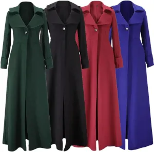 Women's Wool Blended Jacket Winter Long Thickened Warm Outdoor Windbreaker Jacket