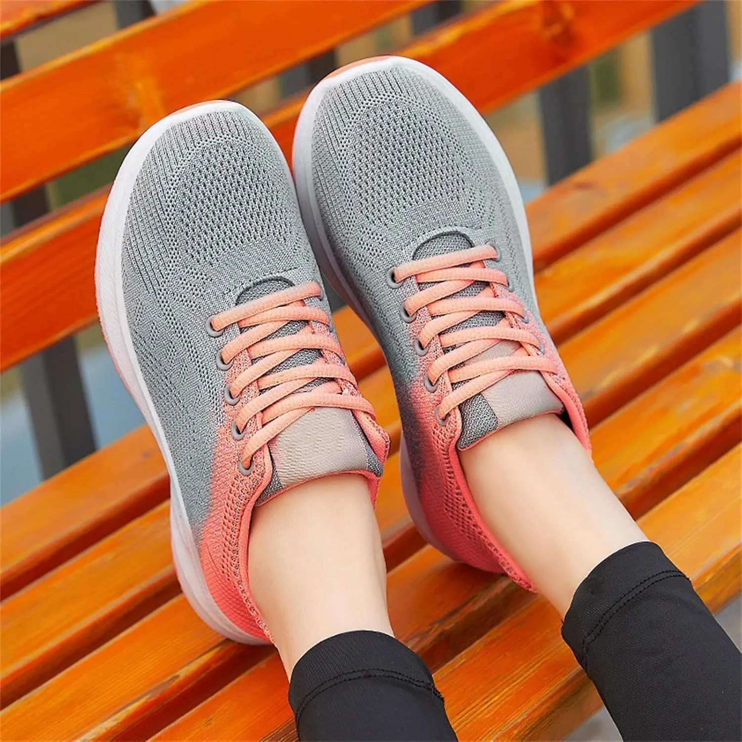 Work Out Shoes Gym for Women Comfortable Lace up Walking Shoes Lightweight Air Cushion Running Sneakers Arch Support Orthopedic Sneakers