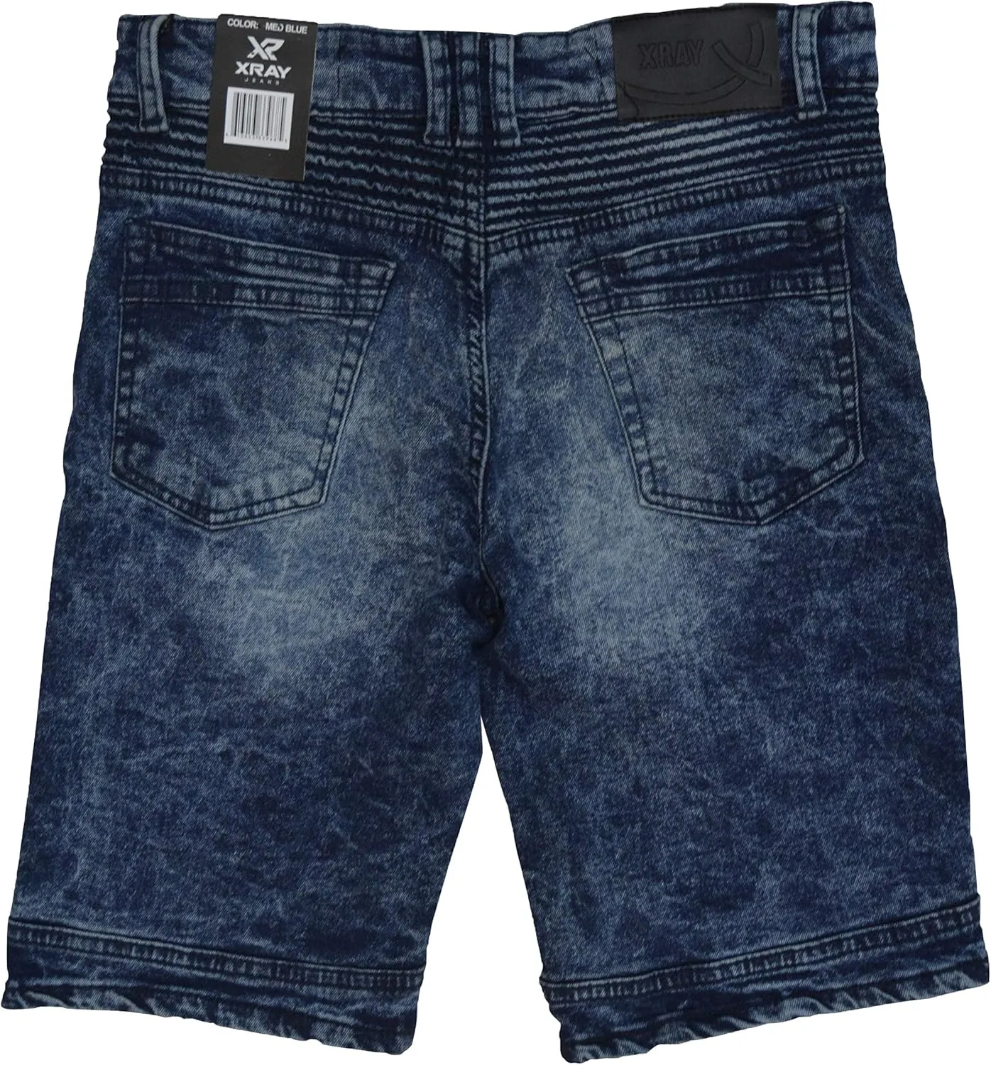 X RAY Boys Stretch Denim Shorts (Size 4-20), Big Boys & Little Kids Moto Biker Fashion Rips Distressed Shorts,