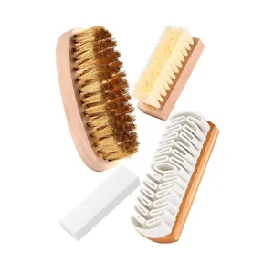 YoungJoy 4 Pieces Suede Shoe Brush Nubuck Leather Cleaner Shoes Shine Dauber Crepe Applicators Set with Cleaning Eraser