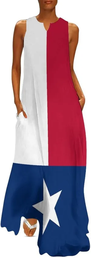 Zakqeik Australian Flag Summer Women's Sleeveless Long Dress Slim Fit Sleeveless Ankle Dresses