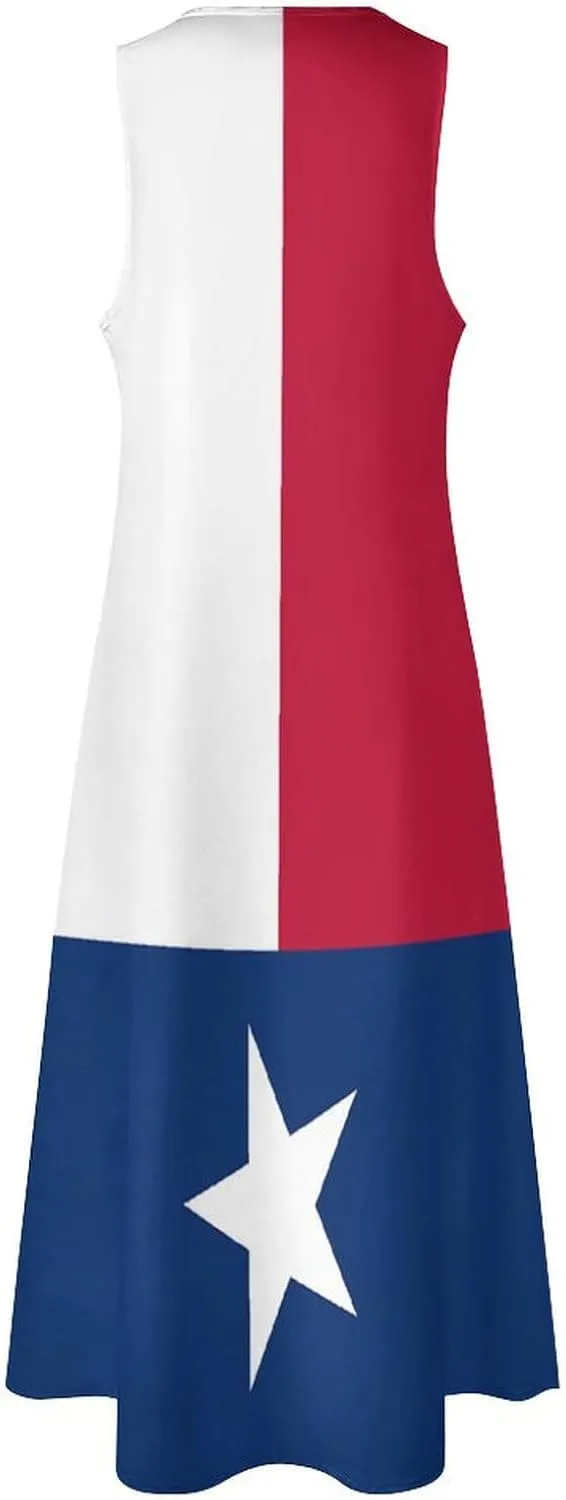 Zakqeik Australian Flag Summer Women's Sleeveless Long Dress Slim Fit Sleeveless Ankle Dresses