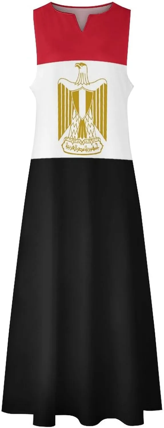 Zakqeik Australian Flag Summer Women's Sleeveless Long Dress Slim Fit Sleeveless Ankle Dresses