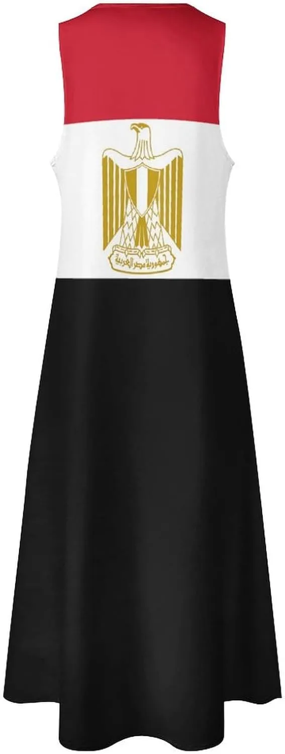 Zakqeik Australian Flag Summer Women's Sleeveless Long Dress Slim Fit Sleeveless Ankle Dresses