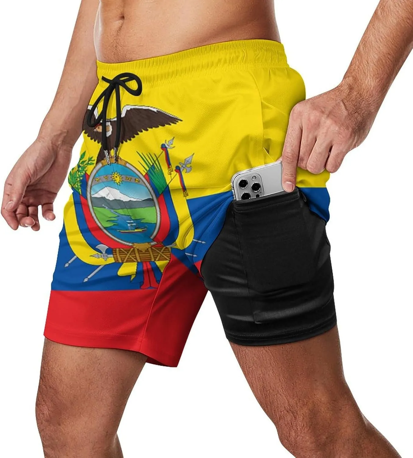 Zakqeik Italian Flag Mens Swim Trunks Quick Dry Swim Shorts with Pockets Funny Beach Shorts