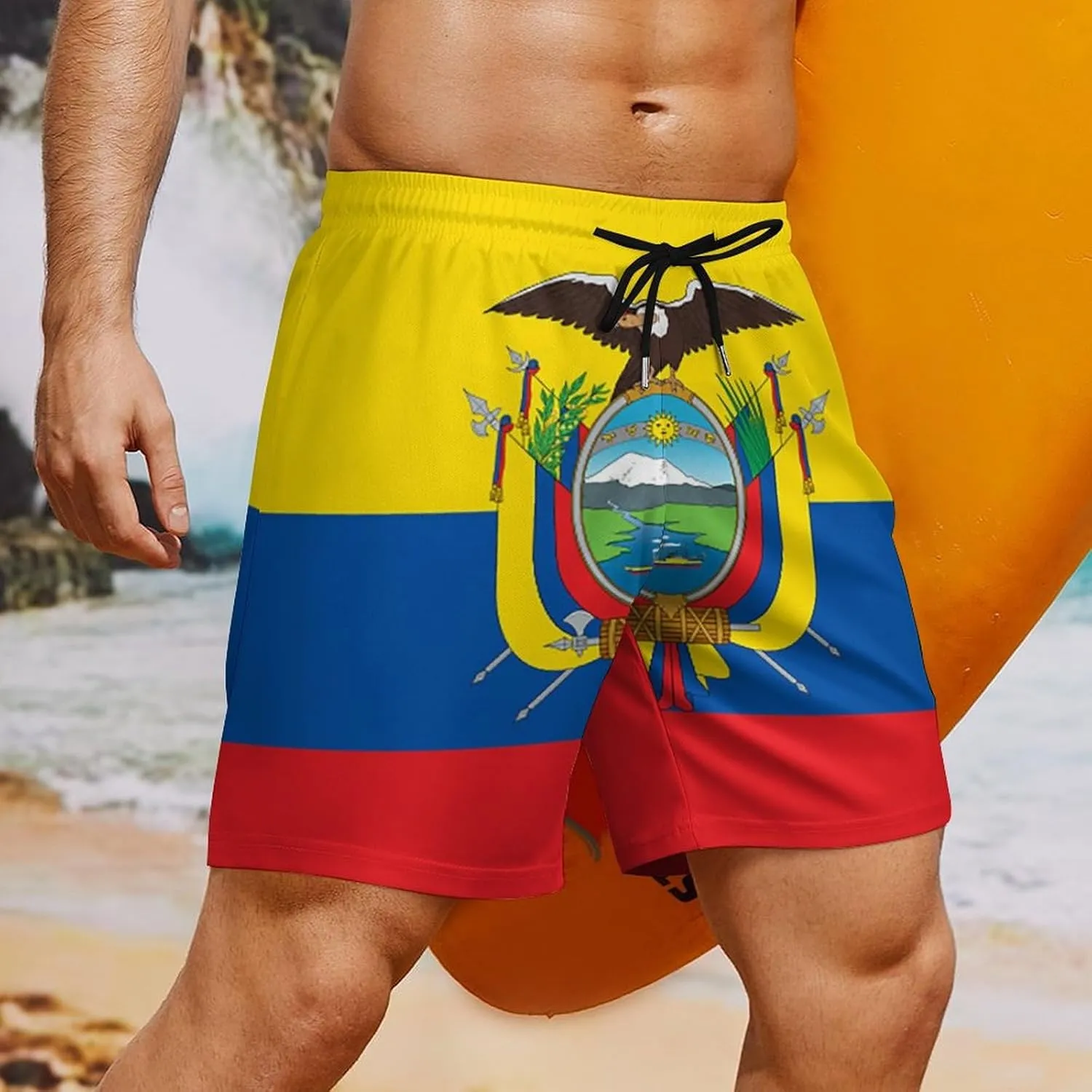 Zakqeik Italian Flag Mens Swim Trunks Quick Dry Swim Shorts with Pockets Funny Beach Shorts