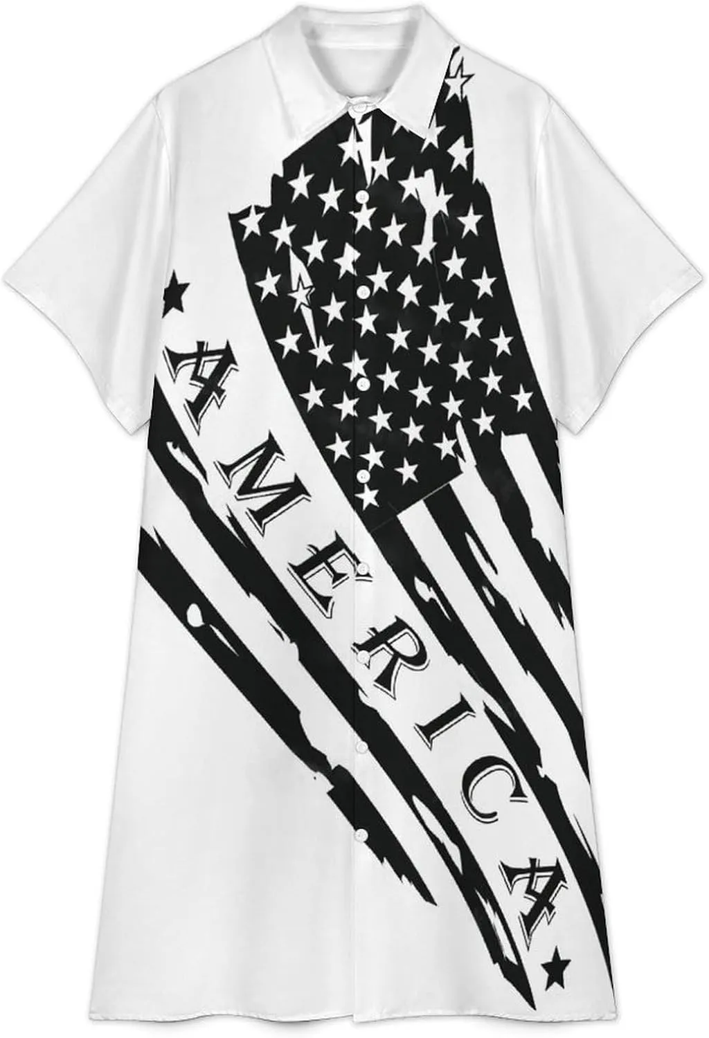 Zakqeik Maryland Flag Womens Button Down Shirt Dress Summer Short Sleeve Shift Dresses with Pockets
