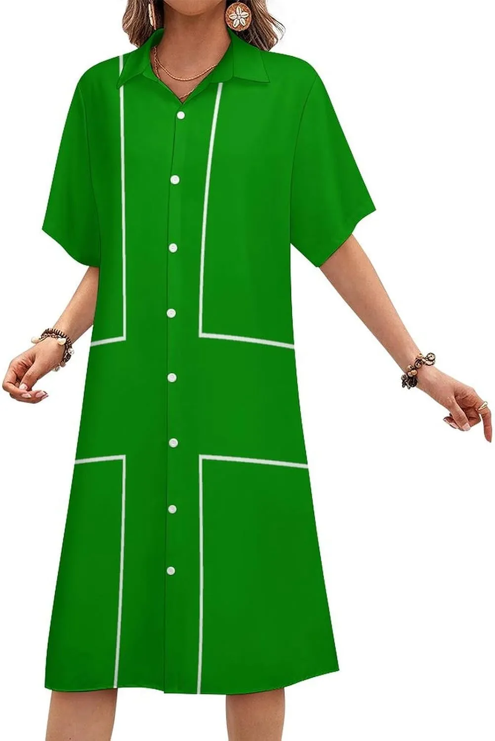 Zakqeik Maryland Flag Womens Button Down Shirt Dress Summer Short Sleeve Shift Dresses with Pockets